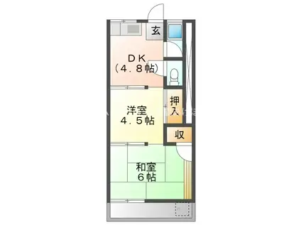泉ハイツ(2DK/2階)の間取り写真