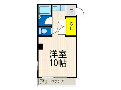 パインハイム春日野道(ワンルーム/2階)の間取り写真