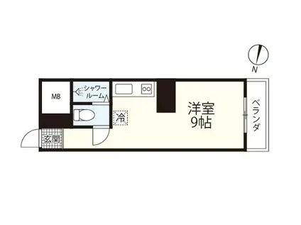 京急西広島マンション(ワンルーム/2階)の間取り写真