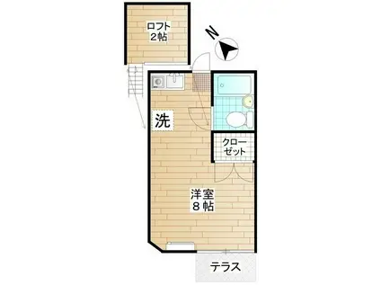 ハイツみのる(ワンルーム/1階)の間取り写真