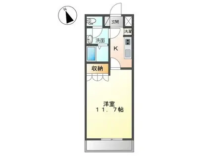 スプリーム T(1K/1階)の間取り写真