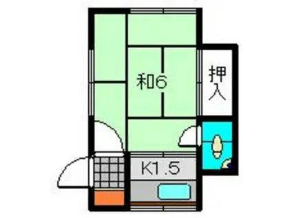 武田アパート(1K/2階)の間取り写真