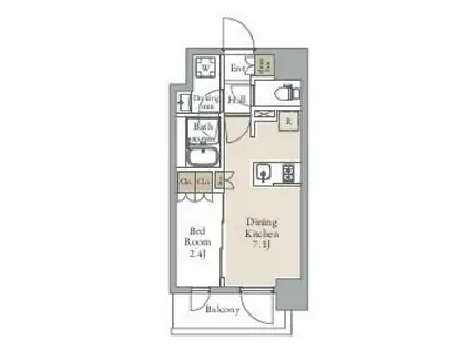 グランカーサ三ノ輪II(1DK/5階)の間取り写真
