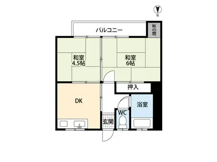 阪堺マンション(2DK/3階)の間取り写真