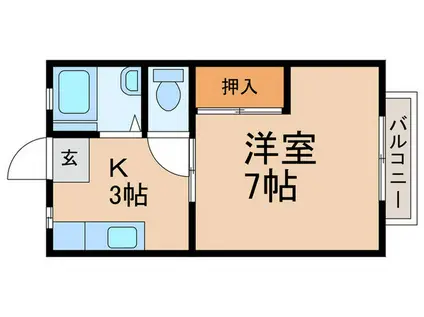 ハイツ及川(1K/2階)の間取り写真