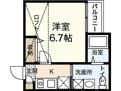 草津東フットパス(1K/2階)の間取り写真