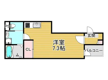 ハーモニーテラス歌島V(ワンルーム/2階)の間取り写真
