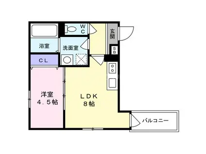 1ER つばきⅡ(1LDK/1階)の間取り写真