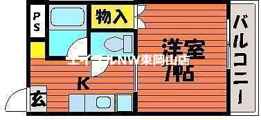 グランデュール旭川(1K/4階)の間取り写真