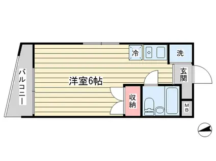 ブリスハタケヤマ(ワンルーム/2階)の間取り写真