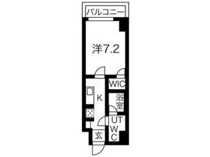 プレール・ドゥーク菊川(1K/6階)の間取り写真