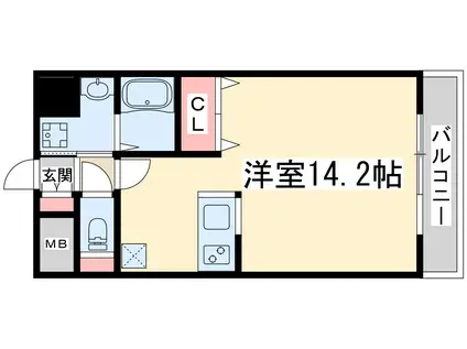 グレンパーク江坂Ⅱ(ワンルーム/9階)の間取り写真