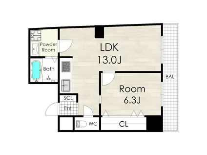 KOBAYASHI YOSHI BUILDING(1LDK/3階)の間取り写真