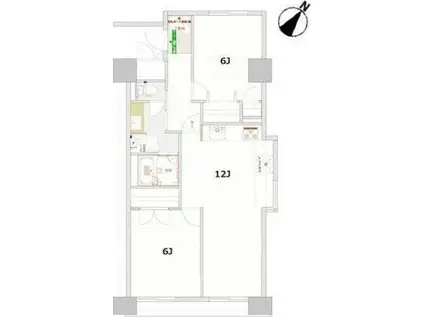 ローズガーデン(2LDK/3階)の間取り写真