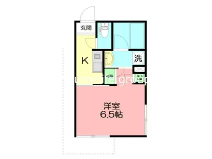 サウスERN SKY(1K/1階)の間取り写真