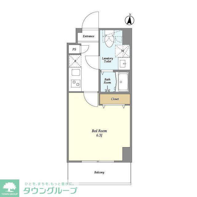 ドゥーエ蕨(1K/4階)の間取り写真
