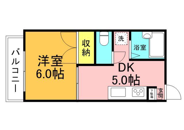 フレグランス藤井(1DK/1階)の間取り写真