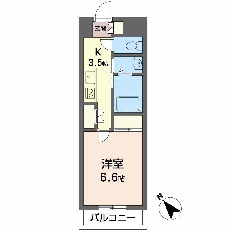 A LA MODE HINENO(1K/5階)の間取り写真