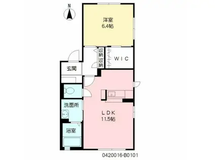 メイプルハイムB(1LDK/1階)の間取り写真