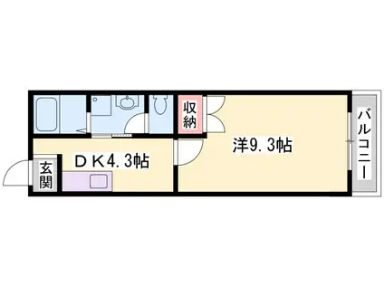 アネックス藤(1DK/2階)の間取り写真