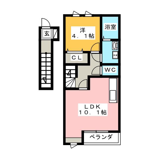 ラ ルーチェM(1LDK/2階)の間取り写真