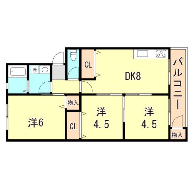 高木マンション(3DK/2階)の間取り写真