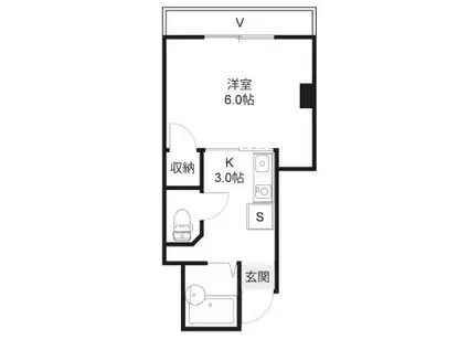 ミューク小立野(1K/3階)の間取り写真