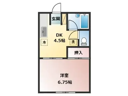 コーポビバルディ(1DK/1階)の間取り写真