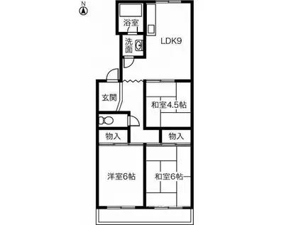 REGA INAZAWA(3LDK/4階)の間取り写真