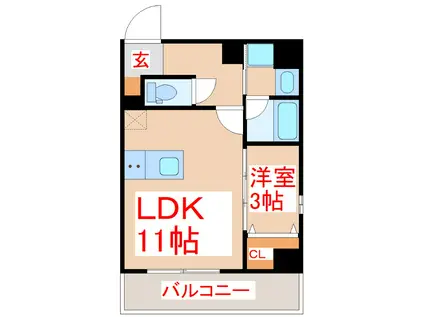 EXCELENTE(1LDK/2階)の間取り写真