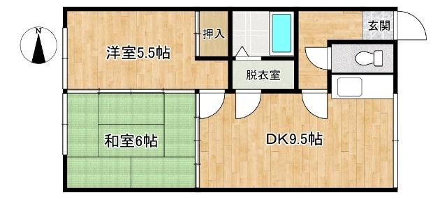 LIGHT HOUSE(2DK/2階)の間取り写真