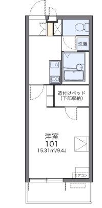 レオパレスイーストビレッジ2(1K/3階)の間取り写真