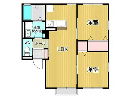 ミラコスタIII(2LDK/1階)の間取り写真