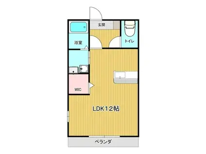 サンヴィレッジ黒川 A(ワンルーム/2階)の間取り写真