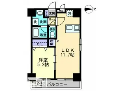 ARCSTAGE表町(1LDK/5階)の間取り写真