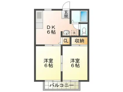 サンマリーナ(2DK/2階)の間取り写真