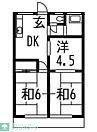 鷹の羽コーポ(3DK/2階)の間取り写真
