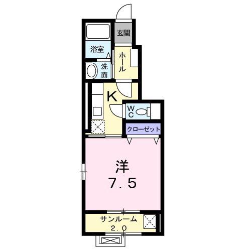 ハイム ダイ IV(1K/1階)の間取り写真