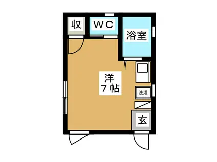 ユウハウス(ワンルーム/3階)の間取り写真