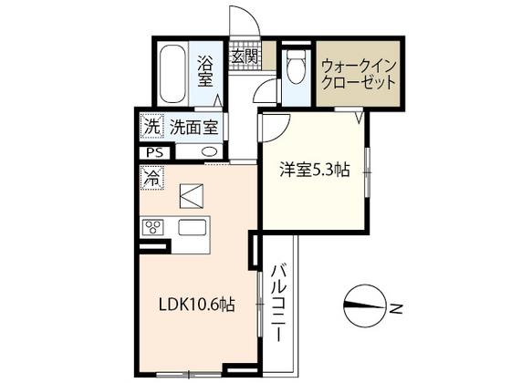 CAMPHORAI(1LDK/1階)の間取り写真