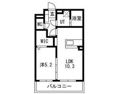思川レジデンス(1LDK/1階)の間取り写真