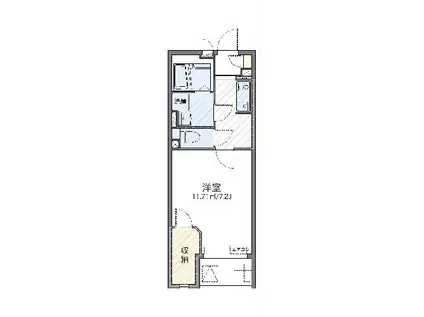 レオネクストラギ II(1K/2階)の間取り写真