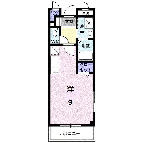 田口ハイツII(ワンルーム/2階)の間取り写真