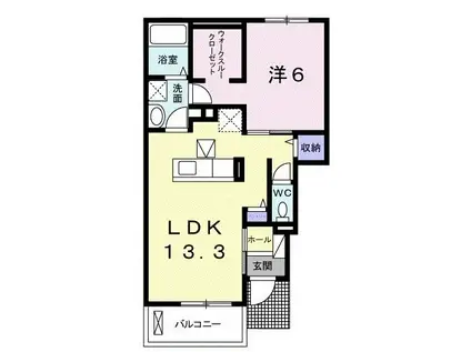 シャトレ・カズA(1LDK/1階)の間取り写真
