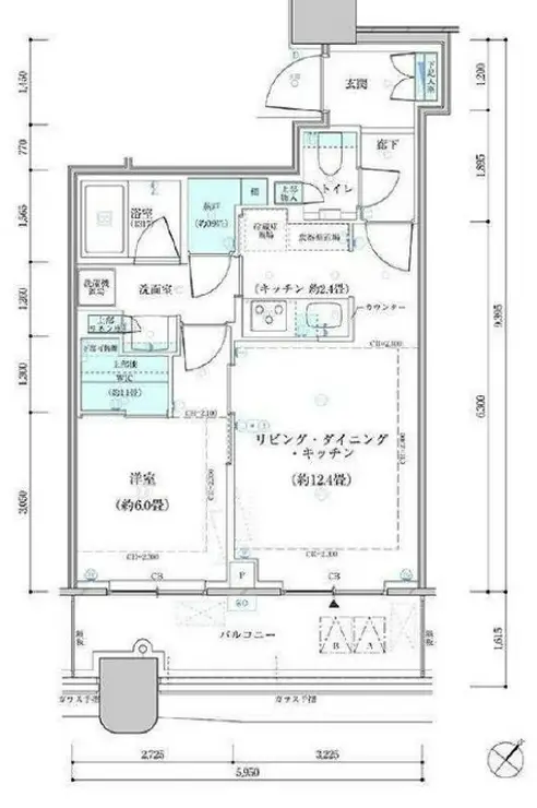パークタワー勝どきサウス 7階階 間取り