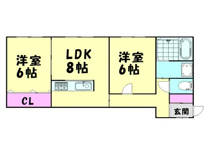 リーゼンラート森(2LDK/1階)の間取り写真