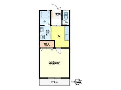 フリーデ2(1K/1階)の間取り写真