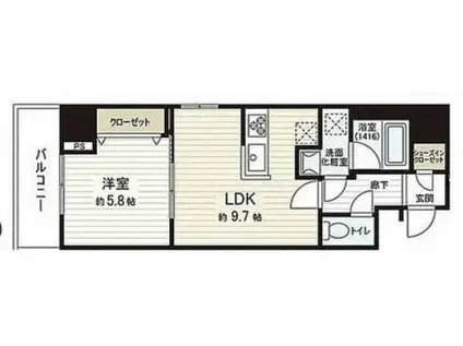 西日暮里フラッツ(1LDK/2階)の間取り写真