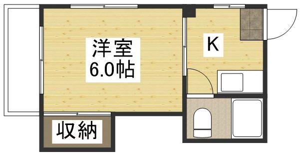 山下ビル(ワンルーム/5階)の間取り写真