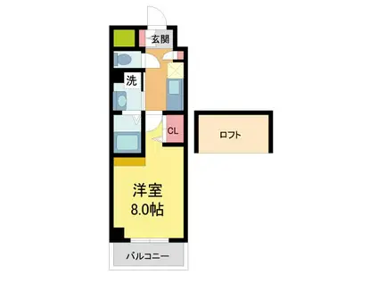 ラフィーネ伊丹II(1K/7階)の間取り写真